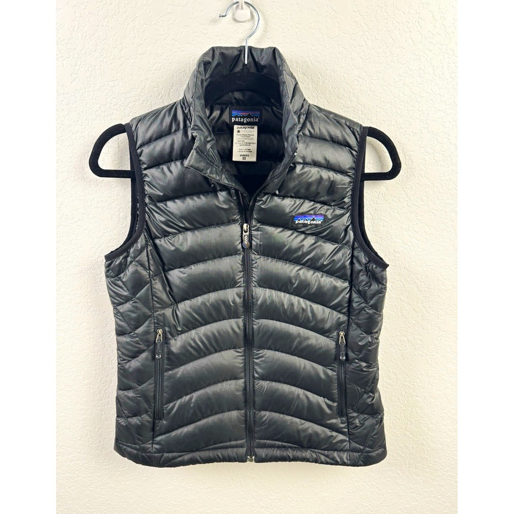 Patagonia Down Sweater Vest Women's XS Black Down Insulated Full Zip Quilted